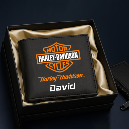 Cadeau Parfait pour Motard : Portefeuille Homme avec Gravure ✨